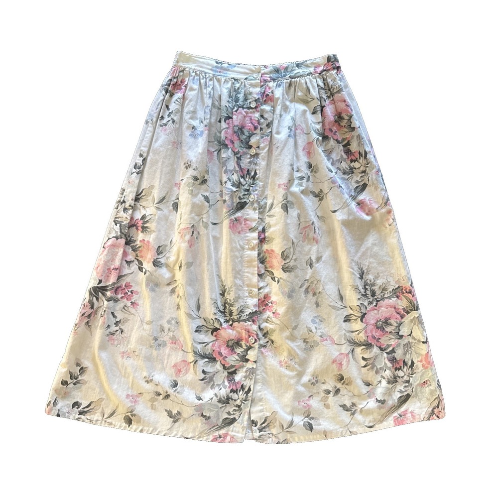 Vintage Jessica Scott Skirt 100% cotton floral Button Y2K cottage core Peasant